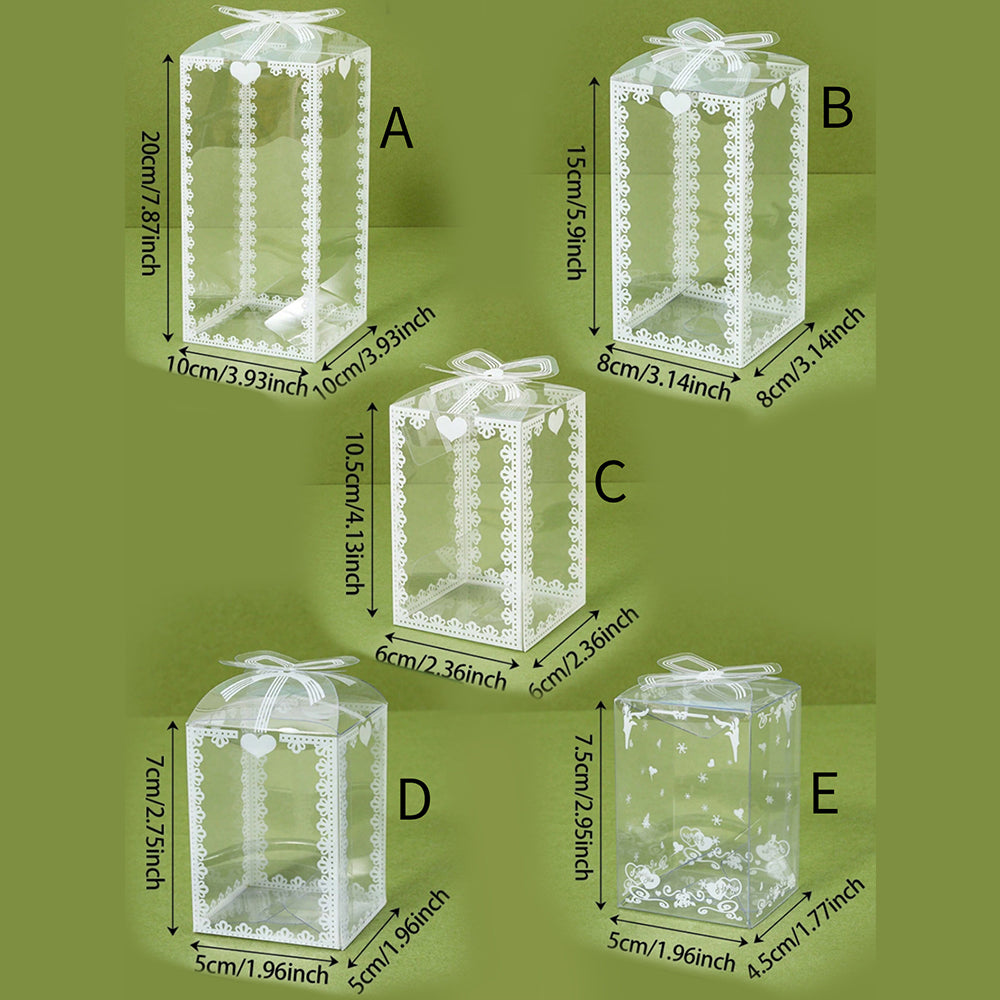 Candy Favor Gift Packaging Boxes for Wedding, Birthday, Christmas, and Transparent PVC Box Plastic Wrapping