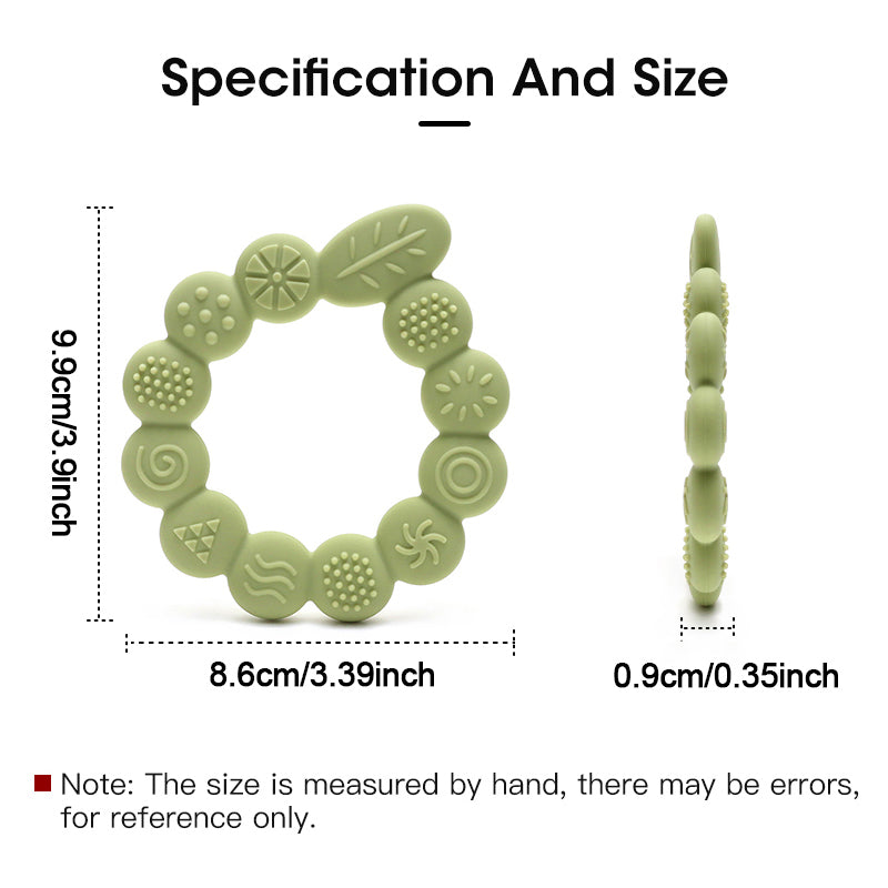 BPA Free Silicone Baby Teething Toys, Newborn Gift Leaf Ring Shape, Infant Care Toy for Boy Girl
