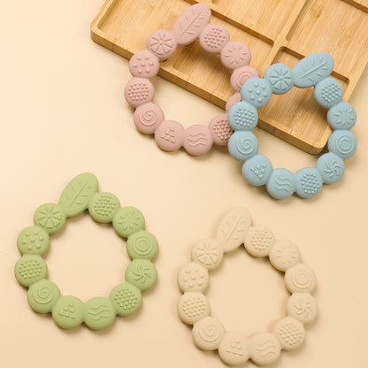 BPA Free Silicone Baby Teething Toys, Newborn Gift Leaf Ring Shape, Infant Care Toy for Boy Girl