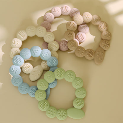 BPA Free Silicone Baby Teething Toys, Newborn Gift Leaf Ring Shape, Infant Care Toy for Boy Girl
