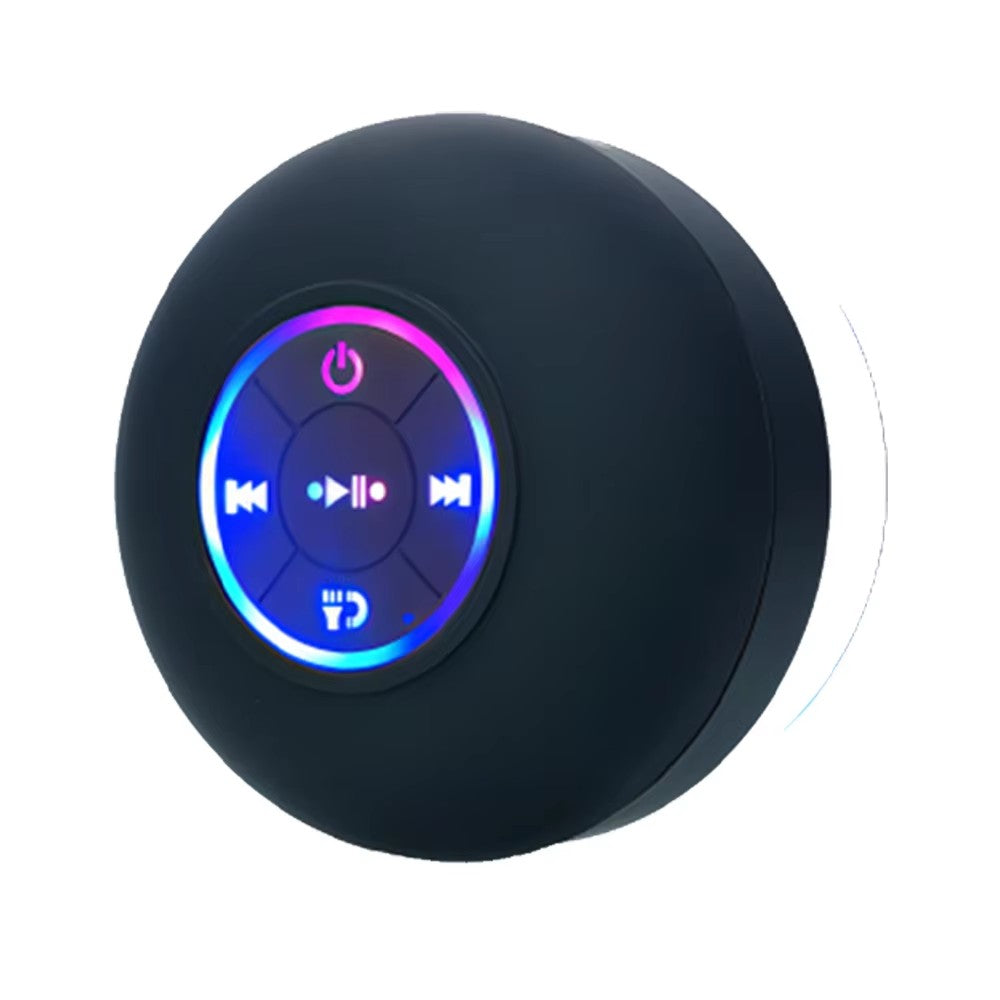Bluetooth Speaker with LED Lights, Strong Suction Cup, Portable Mini Speaker, Phone Holder for Outdoor Use