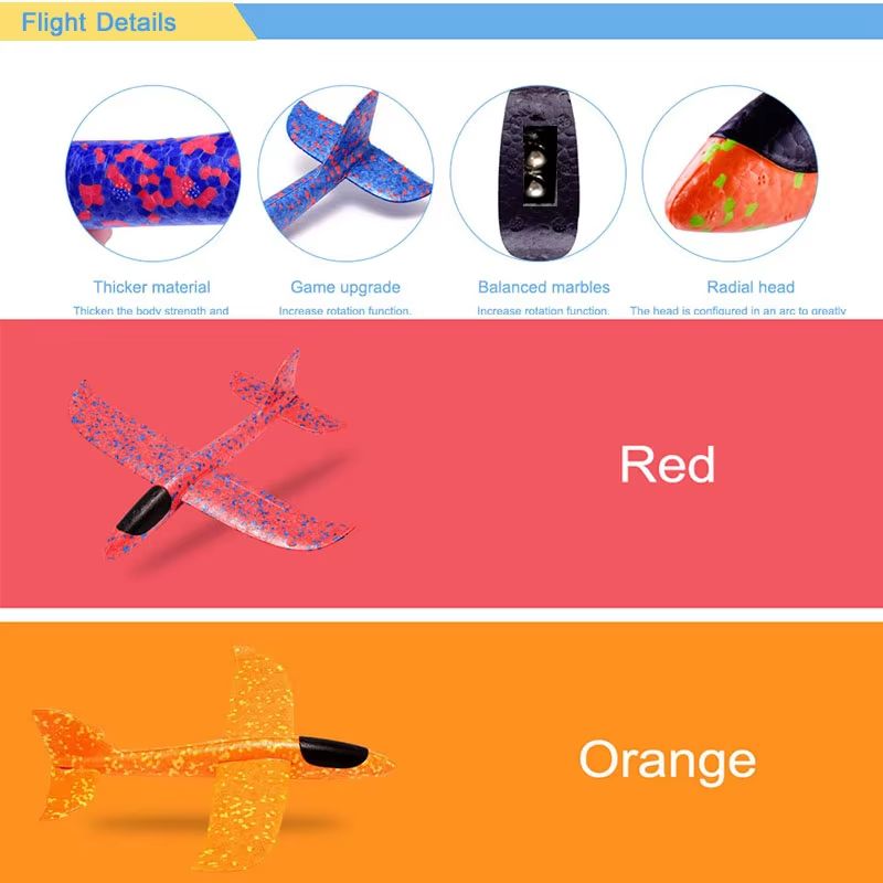Large Foam Hand Throw Glider Airplane For Outdoor Flying Fun 2