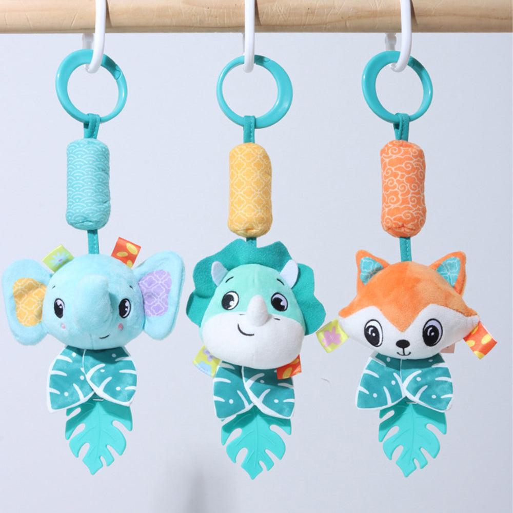 Montessori Baby Rattles Hanging Toys For Car Seat Crib Stroller Gym Plush Sensory Toys With Teether 2
