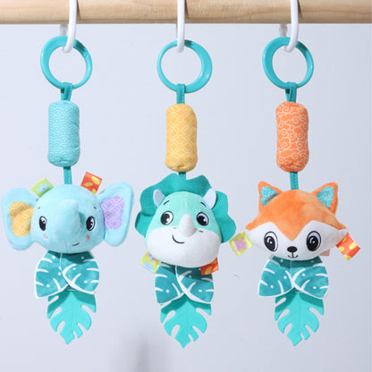 Montessori Baby Rattles Hanging Toys For Car Seat Crib Stroller Gym Plush Sensory Toys With Teether 2