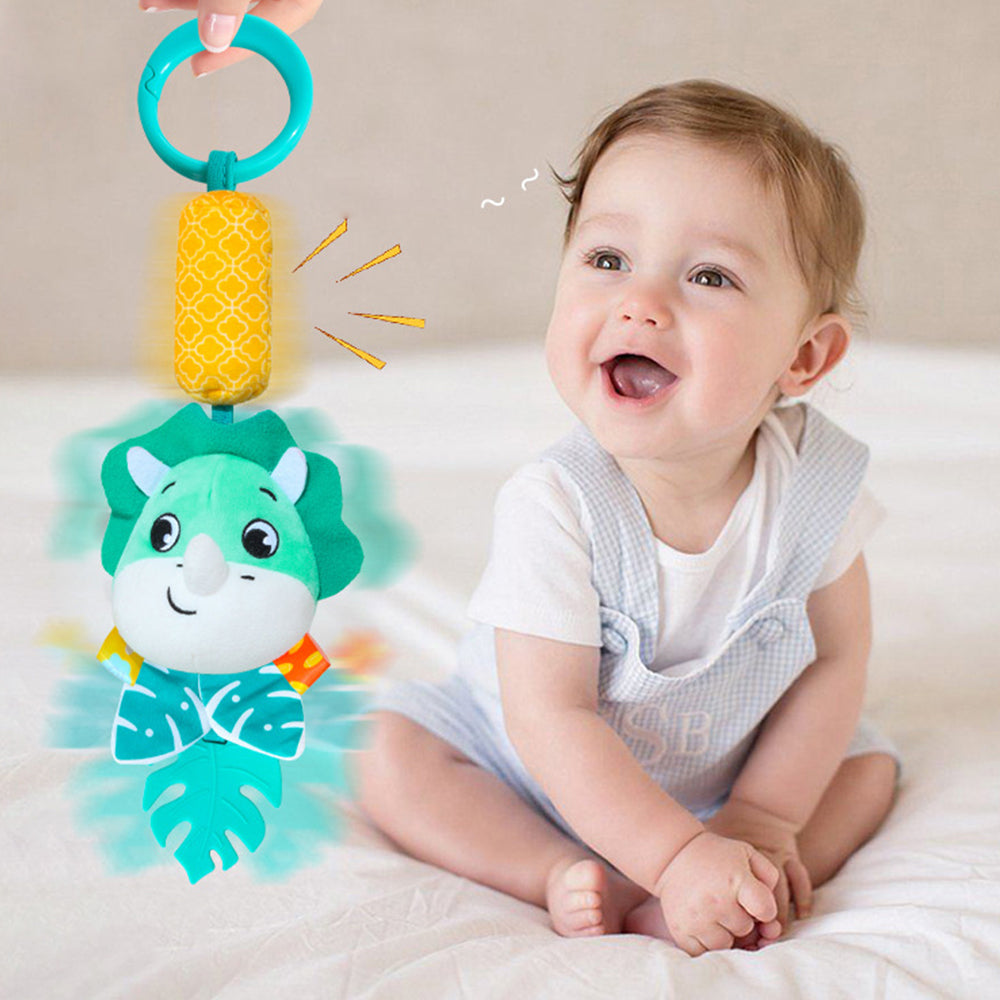 Montessori Baby Rattles, Hanging Toys for Car Seat, Crib, Stroller Gym, Plush Sensory Toys with Teether for Babies