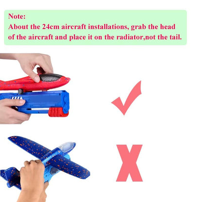 Kids Foam Plane Launcher Set  94 In  134 In Glider Airplane Outdoor Catapult Toy 4