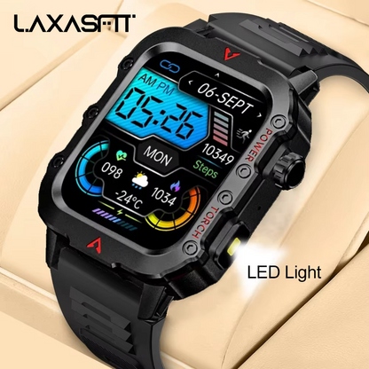 LED Flashlight Men's Smart Watch Health Monitoring Outdoor Sports Wristwatch