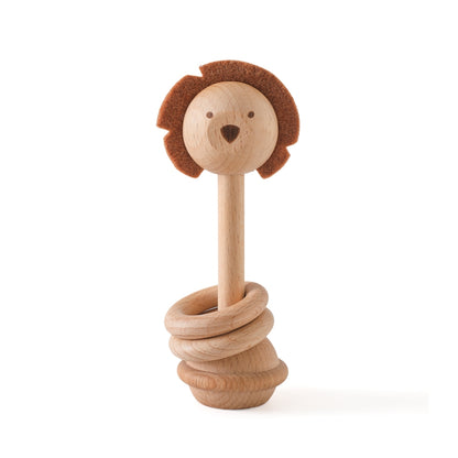 Newborn Rattle Teething Toys Baby Wooden Montessori Toys Cartoon Animal Rabbit Crocodile Blocks Woo 5
