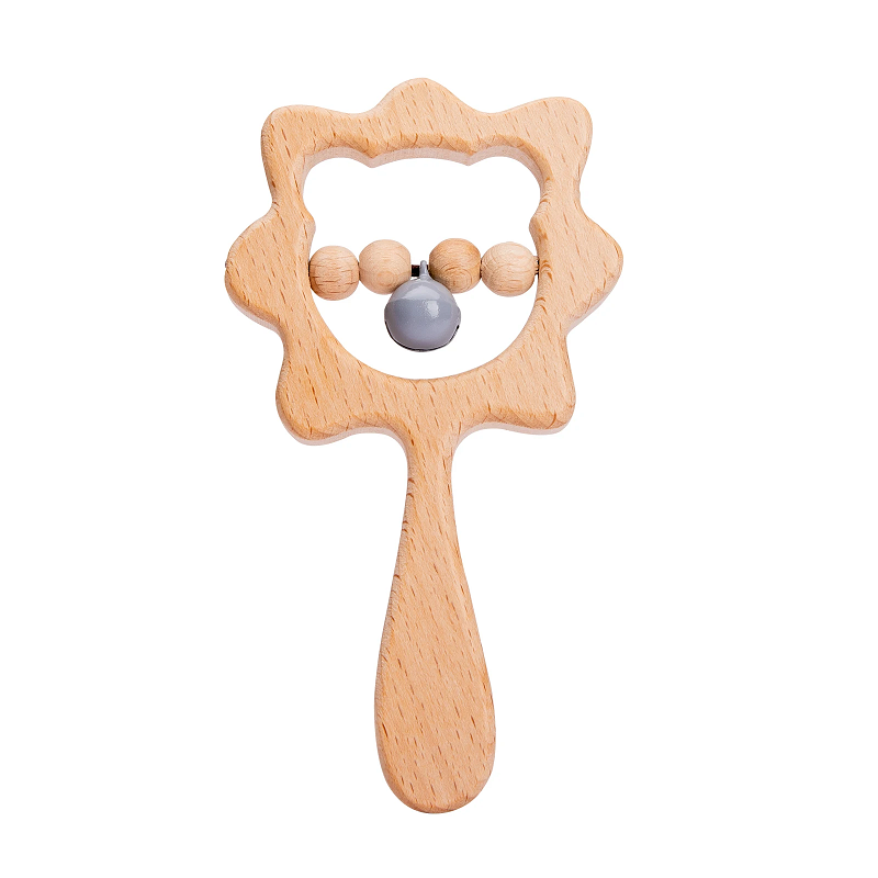 Newborn Rattle Teething Toys Baby Wooden Montessori Toys Cartoon Animal Rabbit Crocodile Blocks Woo 7
