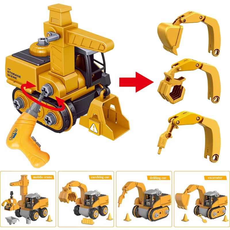 Kids Engineering Vehicle Building Set With Electric Drill And Tool Nuts 2