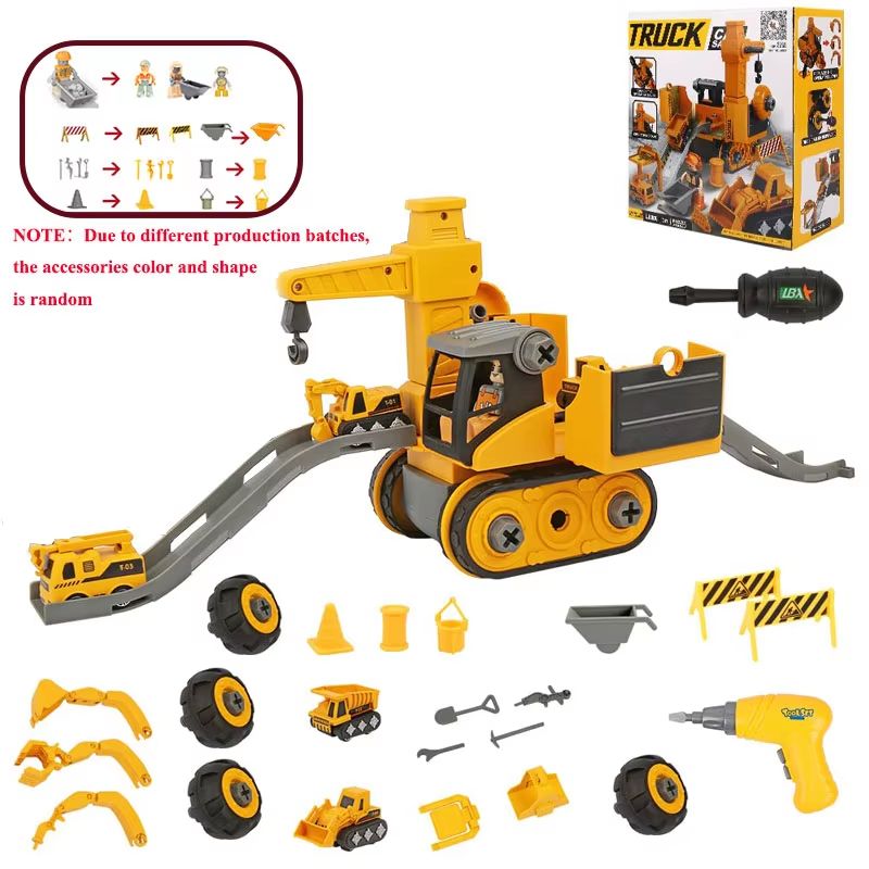 Kids Engineering Vehicle Building Set With Electric Drill And Tool Nuts 7