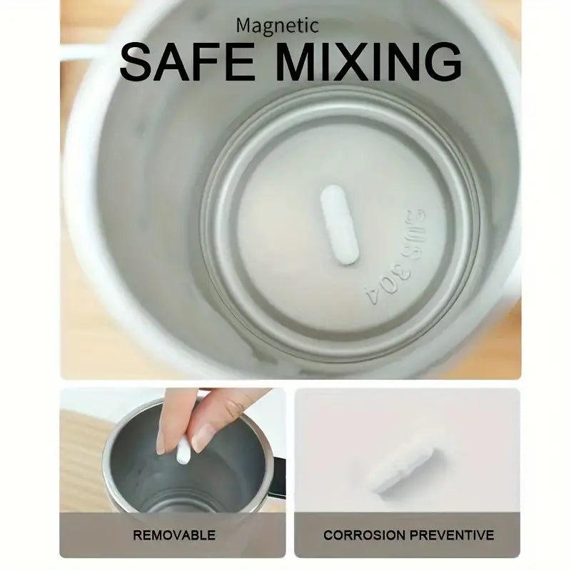 LED Display Smart Mixing Coffee Cup, USB Charging, Magnetic Mixing Feature