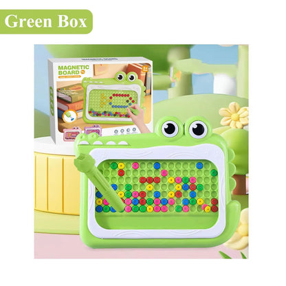 Kids Magnetic Beads Doodle Board With Puzzle Pen Montessori Drawing Toy 8