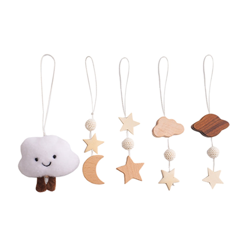 Decorative Baby Rattle Pendant For Crib Stroller Cartoon Cloud Baby Play Gym Set Soft Cotton Sensor 3