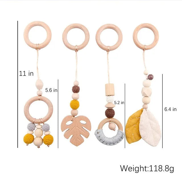 Decorative Baby Rattle Pendant For Crib Stroller Cartoon Cloud Baby Play Gym Set Soft Cotton Sensor 6