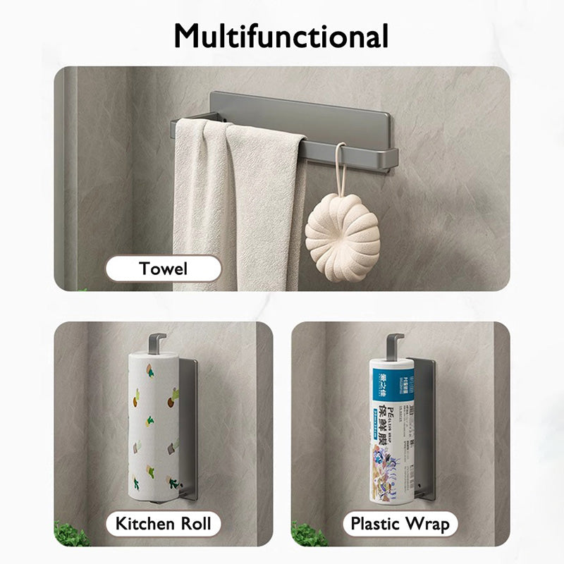 Self Adhesive Kitchen Paper Holder No Drill Towel Toilet Roll Holder Cabinet Bathroom Tissue Rack 2