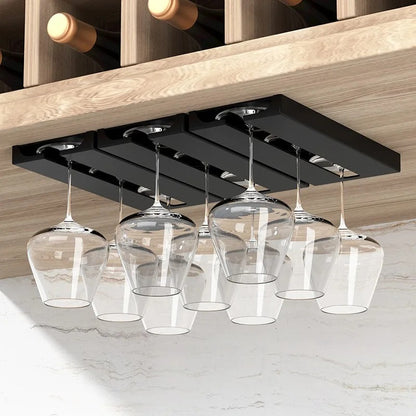 Kitchen Cabinet Hanging Wine Glass Rack, Multi-Function Goblet Holder Shelf, Stemware Classification