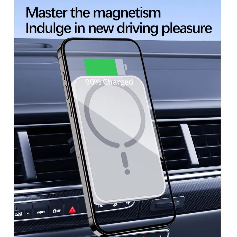 Fast Wireless Car Charger, Magnetic Phone Holder for iPhone, Car Charging Mount