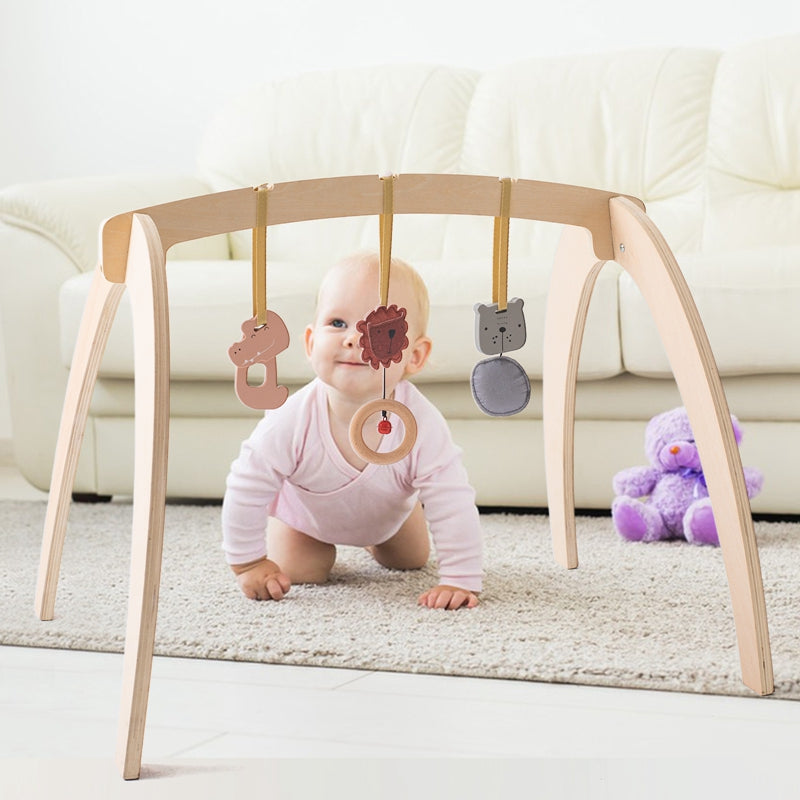 Baby Play Gym Toy, Wooden Cartoon Rattle, Baby Sensory Gift, Hang Pendant For Baby Room Decoration