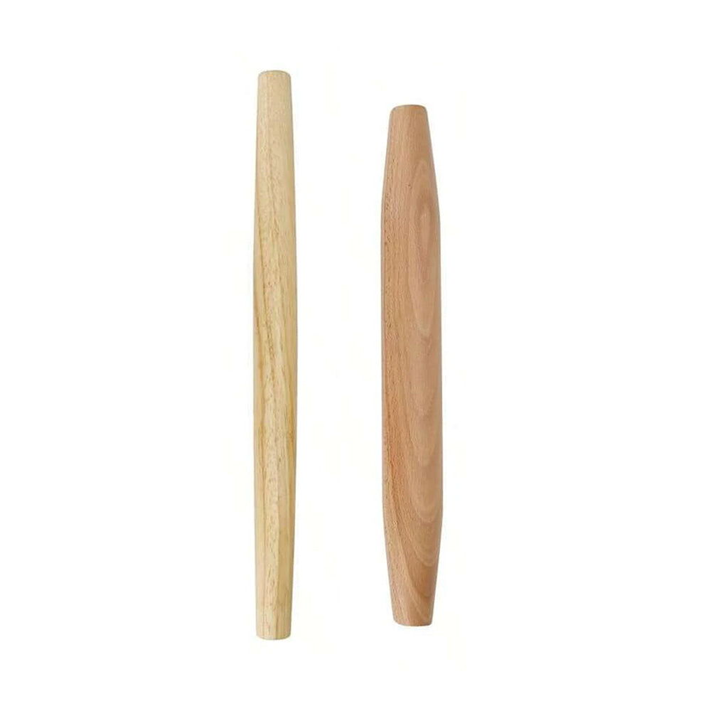 Premium Wood Rolling Pin with Handle, Kitchen Dough Roller for Pastry, Pizza, Pasta Baking