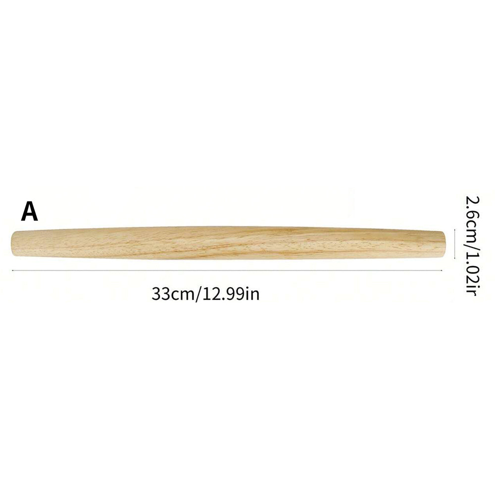 Premium Wood Rolling Pin with Handle, Kitchen Dough Roller for Pastry, Pizza, Pasta Baking