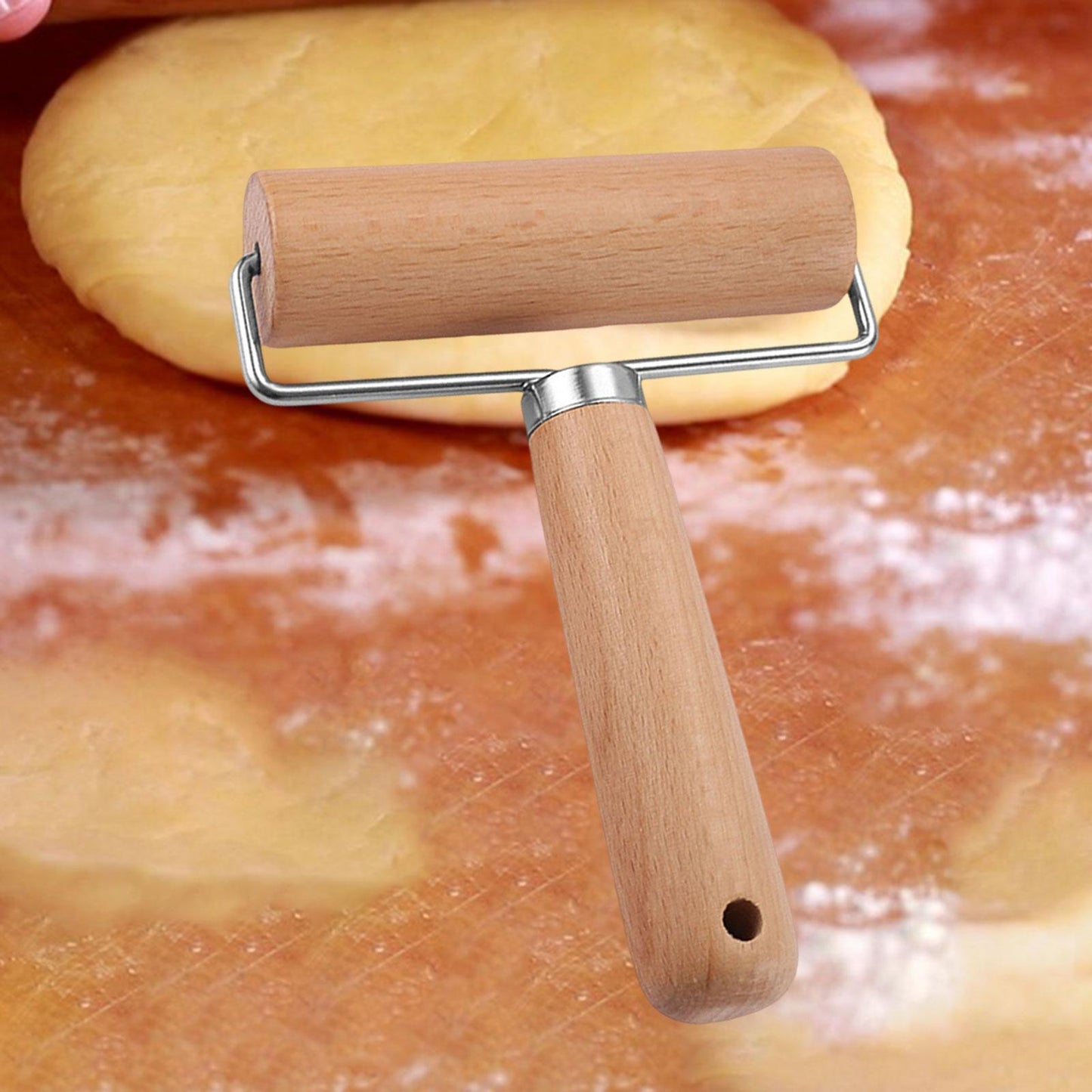Dough Roller Stick Supplies with Handle for Rolling Pin French Fondant Flour