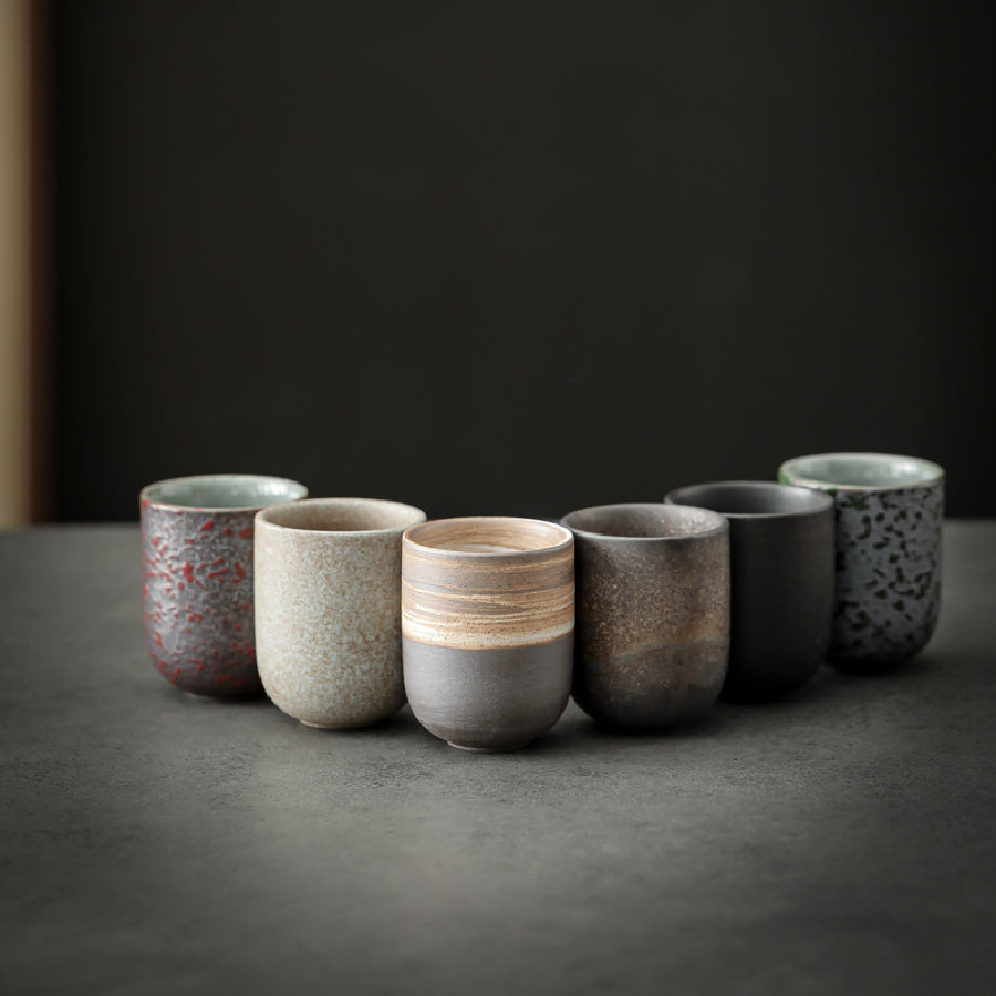 Japanese Stoneware Tea Mug, New Vintage Ceramics, Kung Fu Sake Coffee Cups Drinkware