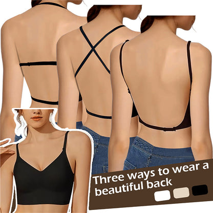 Sexy Lingerie With Transparent Strap Push Up Strapless Underwear Women Invisible Bra Deep U Plunge  2