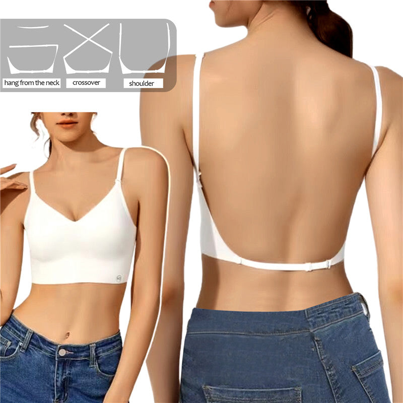 Sexy Lingerie With Transparent Strap Push Up Strapless Underwear Women Invisible Bra Deep U Plunge  5