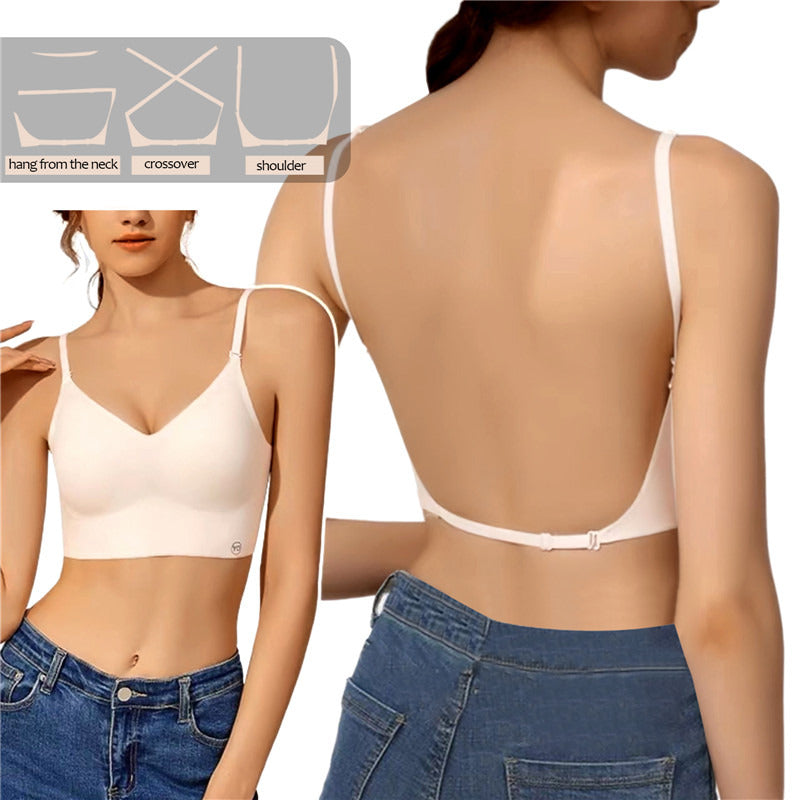 Sexy Lingerie With Transparent Strap Push Up Strapless Underwear Women Invisible Bra Deep U Plunge  6