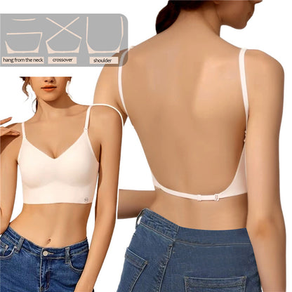 Sexy Lingerie With Transparent Strap Push Up Strapless Underwear Women Invisible Bra Deep U Plunge  6