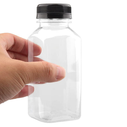 Empty Plastic Juice Bottle with Caps for Smoothies and Juicing Drinks