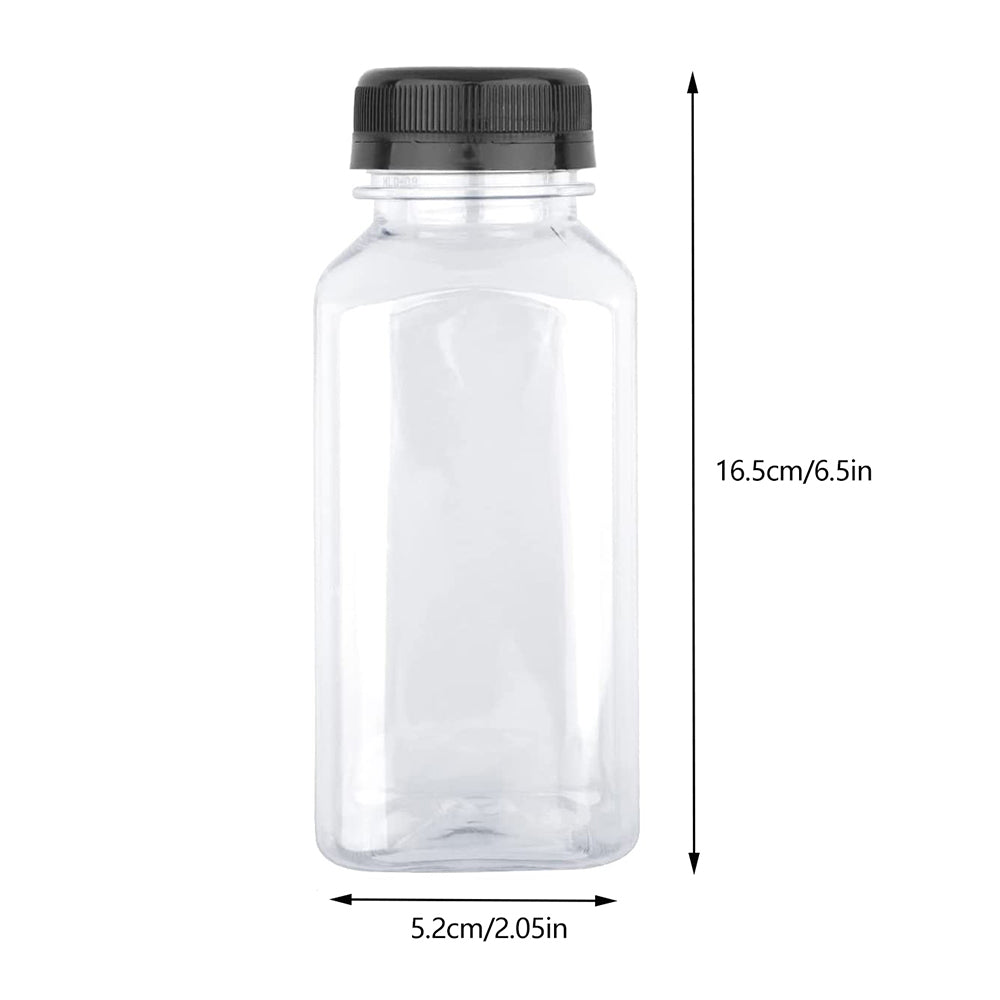 Empty Plastic Juice Bottle with Caps for Smoothies and Juicing Drinks