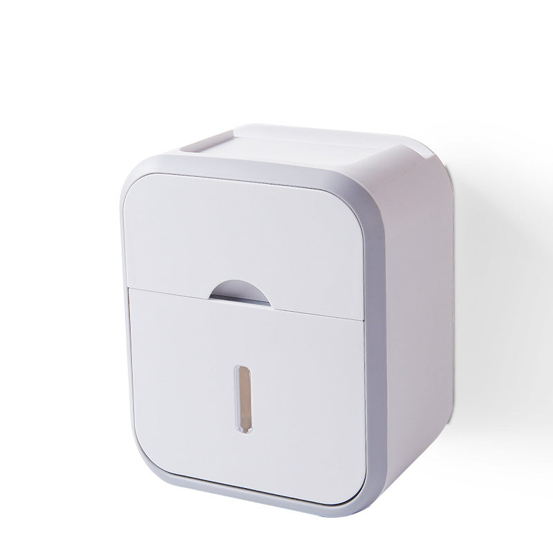 Waterproof Toilet Paper Storage Box Organizer High Capacity Dustproof Punchfree Wall Mounted For Ba 4
