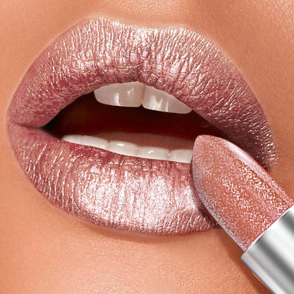 Shiny Lip Gloss Makeup, Waterproof Metallic Lipstick, Longlasting Glitter Lip Glaze, Moisturizing Red Luminous Lip Tint