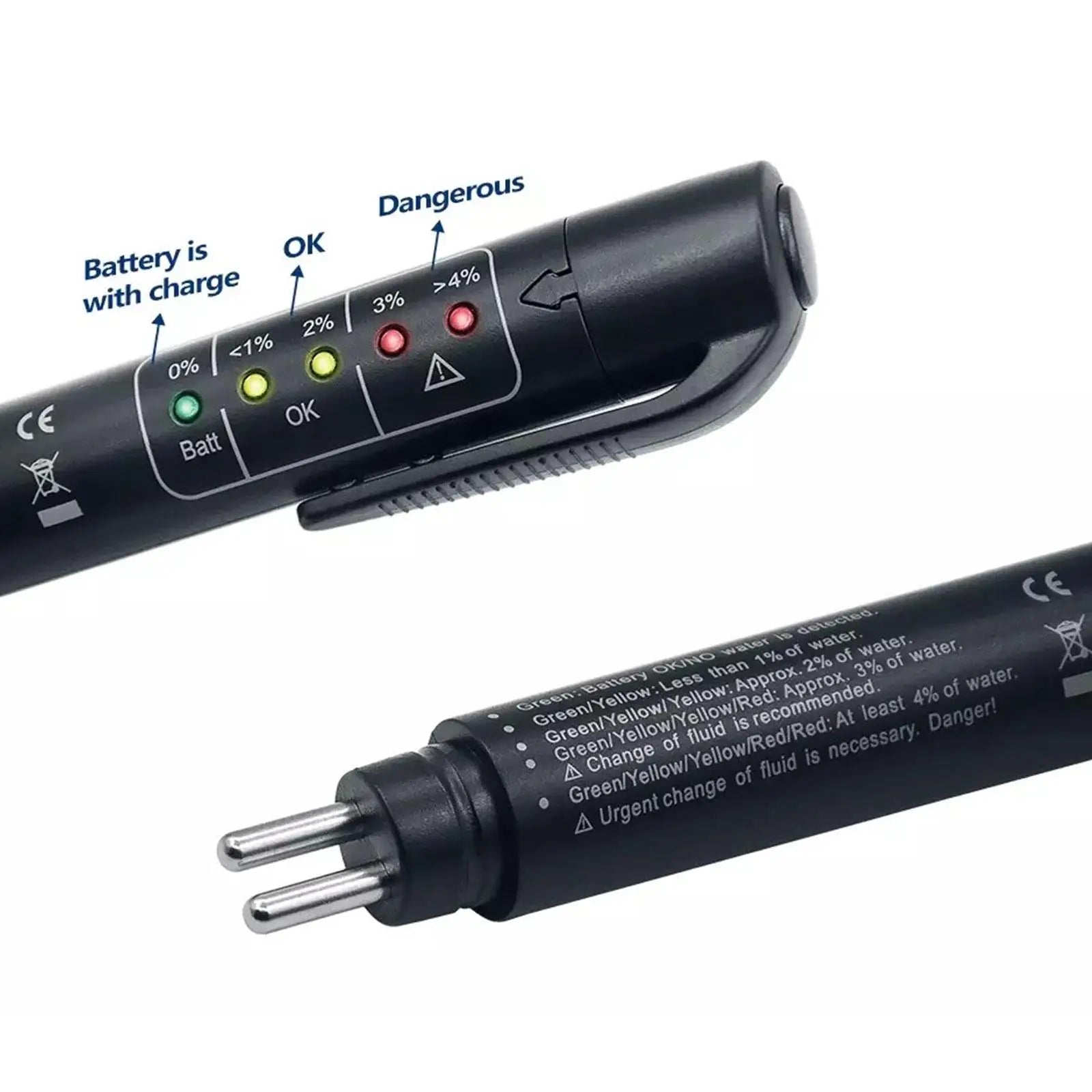 Universal Brake Fluid Tester, Accurate Oil Quality Diagnostic Tools, LED Indicator Liquid Testing Pen