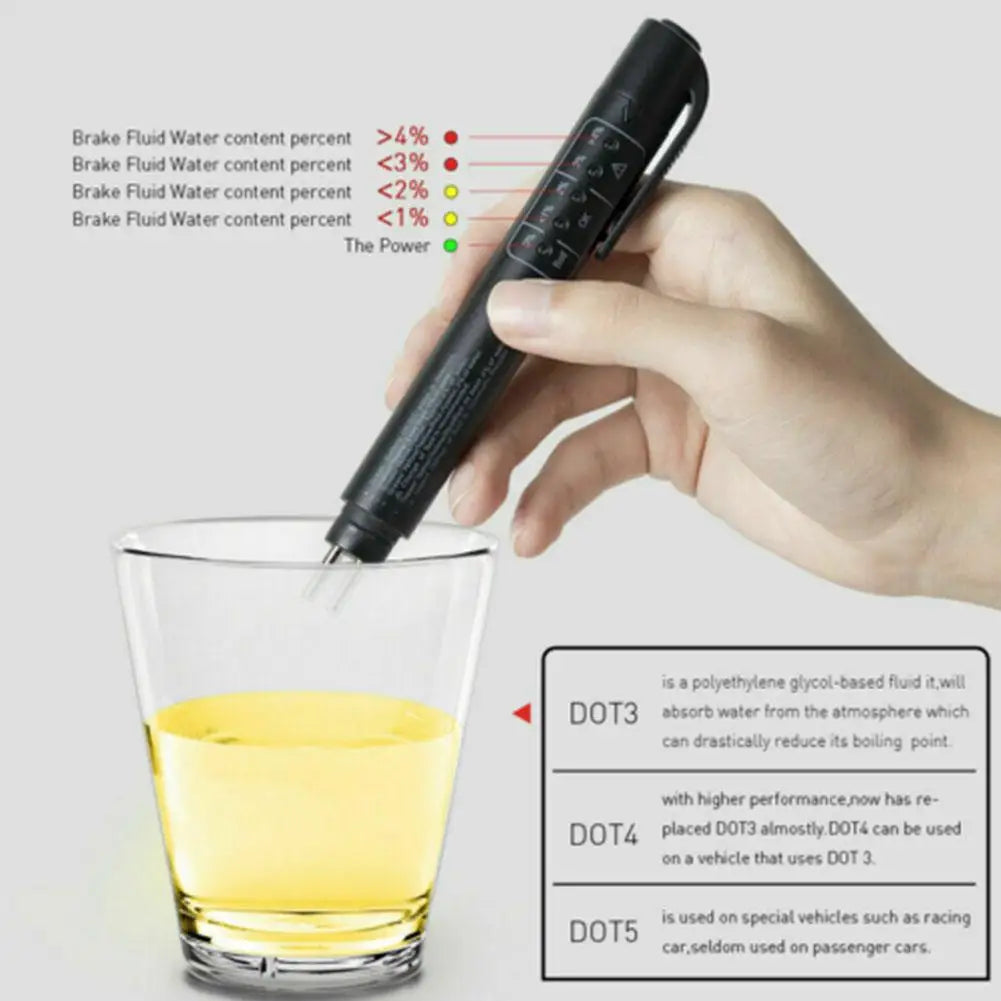 Universal Brake Fluid Tester, Accurate Oil Quality Diagnostic Tools, LED Indicator Liquid Testing Pen
