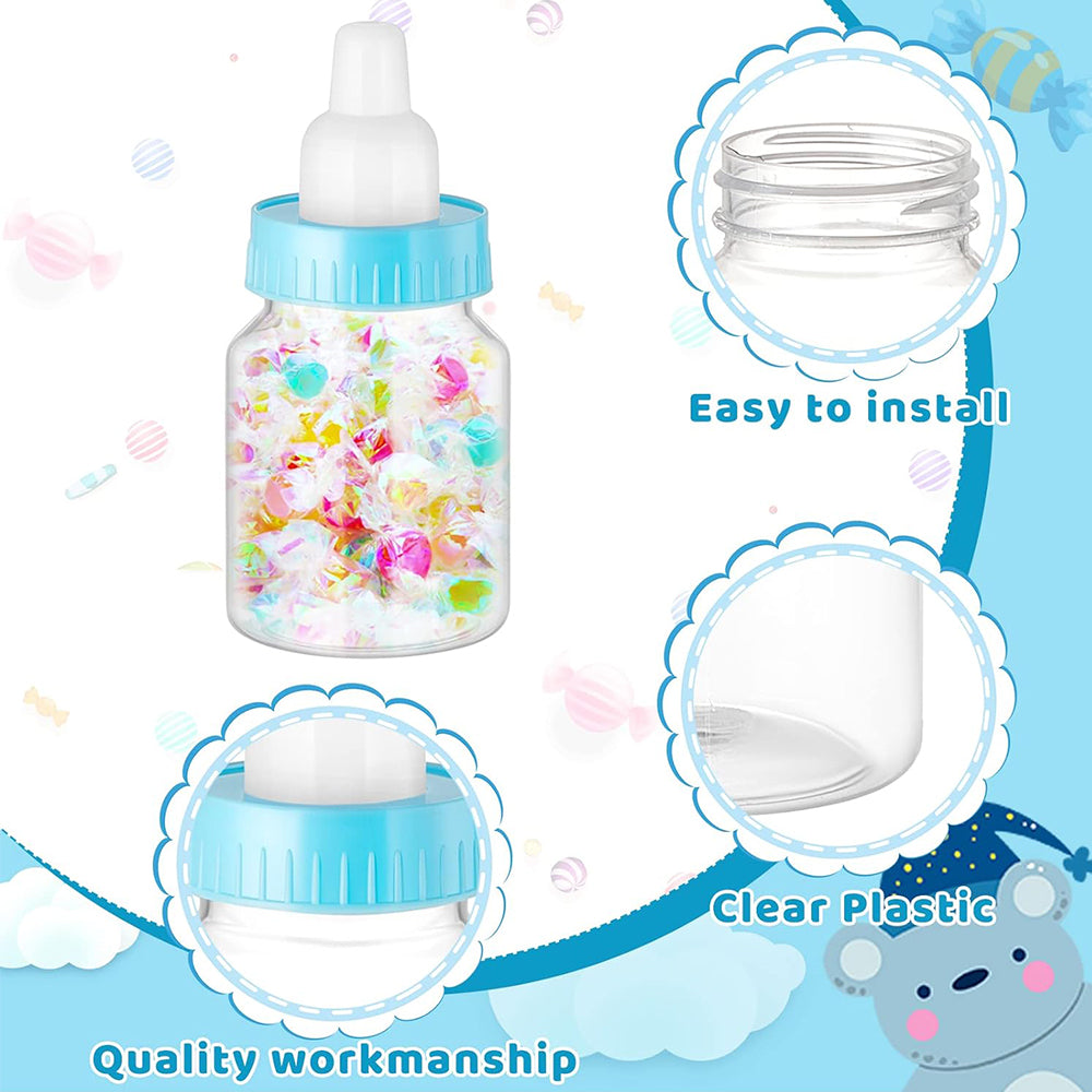 Plastic Candy Bottle Baby Shower Favor, Mini Feeding Bottle for Birthday Baby Bottle Gift Decor