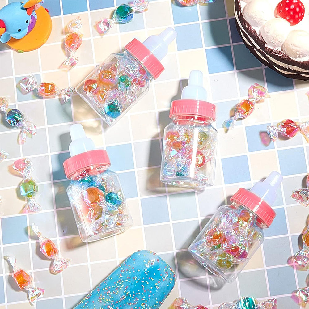 Plastic Candy Bottle Baby Shower Favor, Mini Feeding Bottle for Birthday Baby Bottle Gift Decor