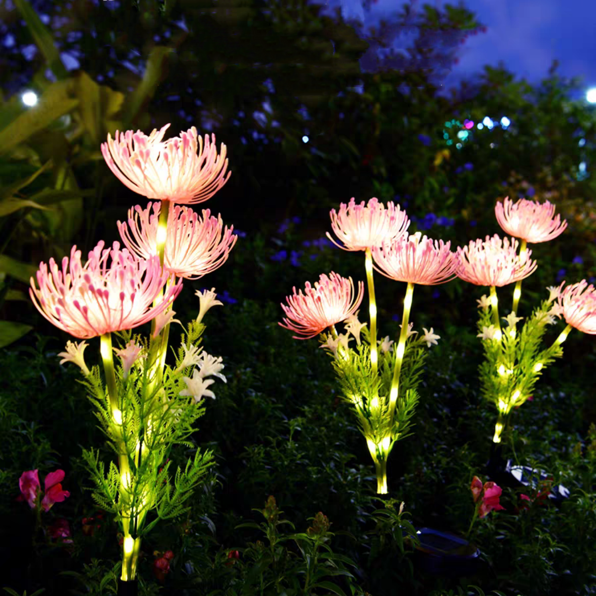 Solar Powered Shore Flower Ground Lamp, Waterproof Outdoor Courtyard Lawn Decoration