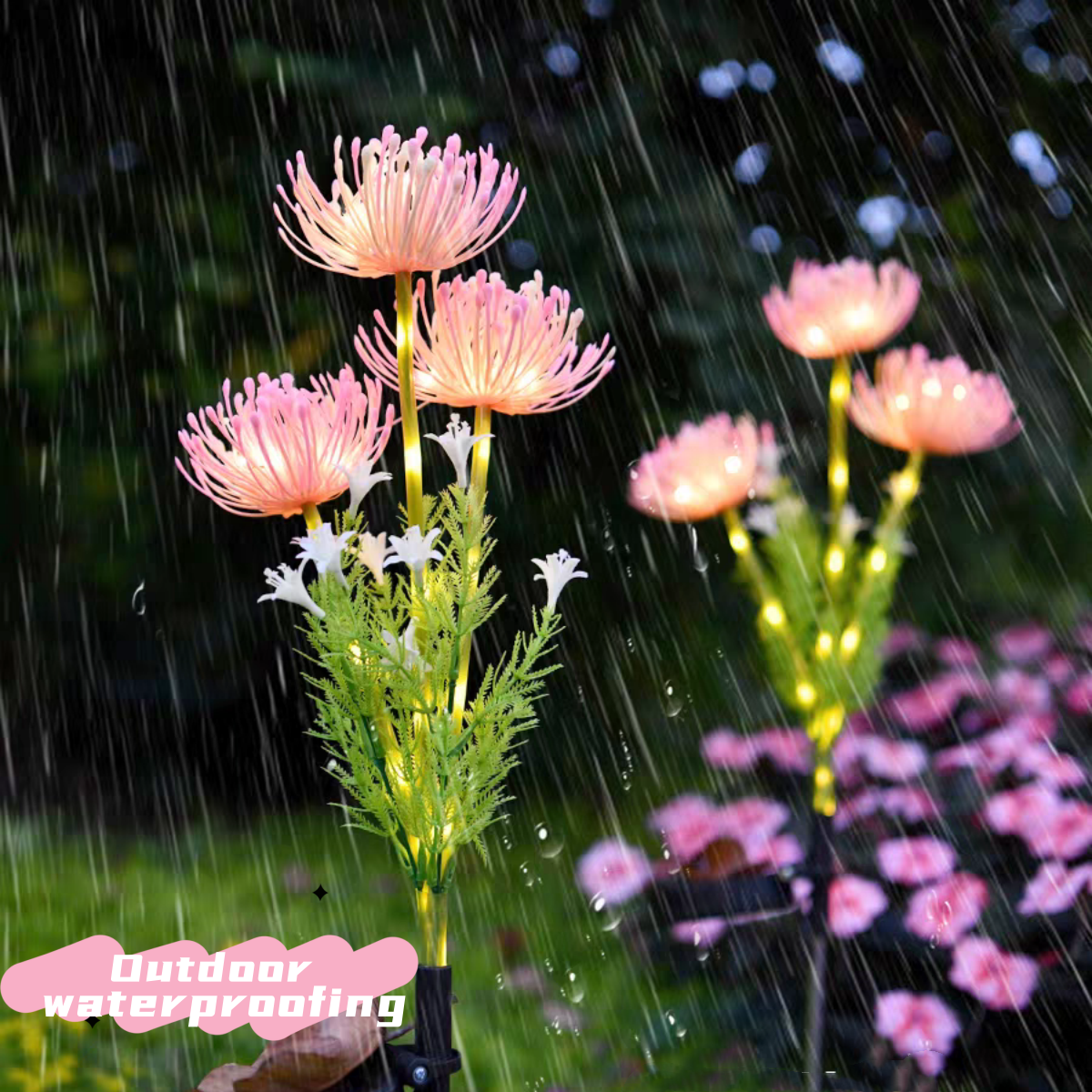 Solar Powered Shore Flower Ground Lamp Waterproof Outdoor Courtyard Lawn Decoration 1