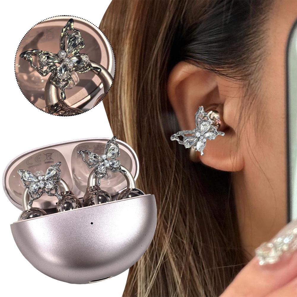Clip-On Earbuds Rhinestone Decor, Removable DIY Earphone Decoration, Zirconia Accessories for Earphones Decoration