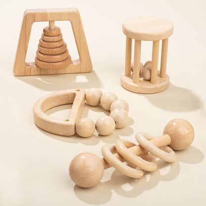 Wooden Montessori Toys, Baby Rattle Set, Safe Food Grade Rattle, Toddler Gift