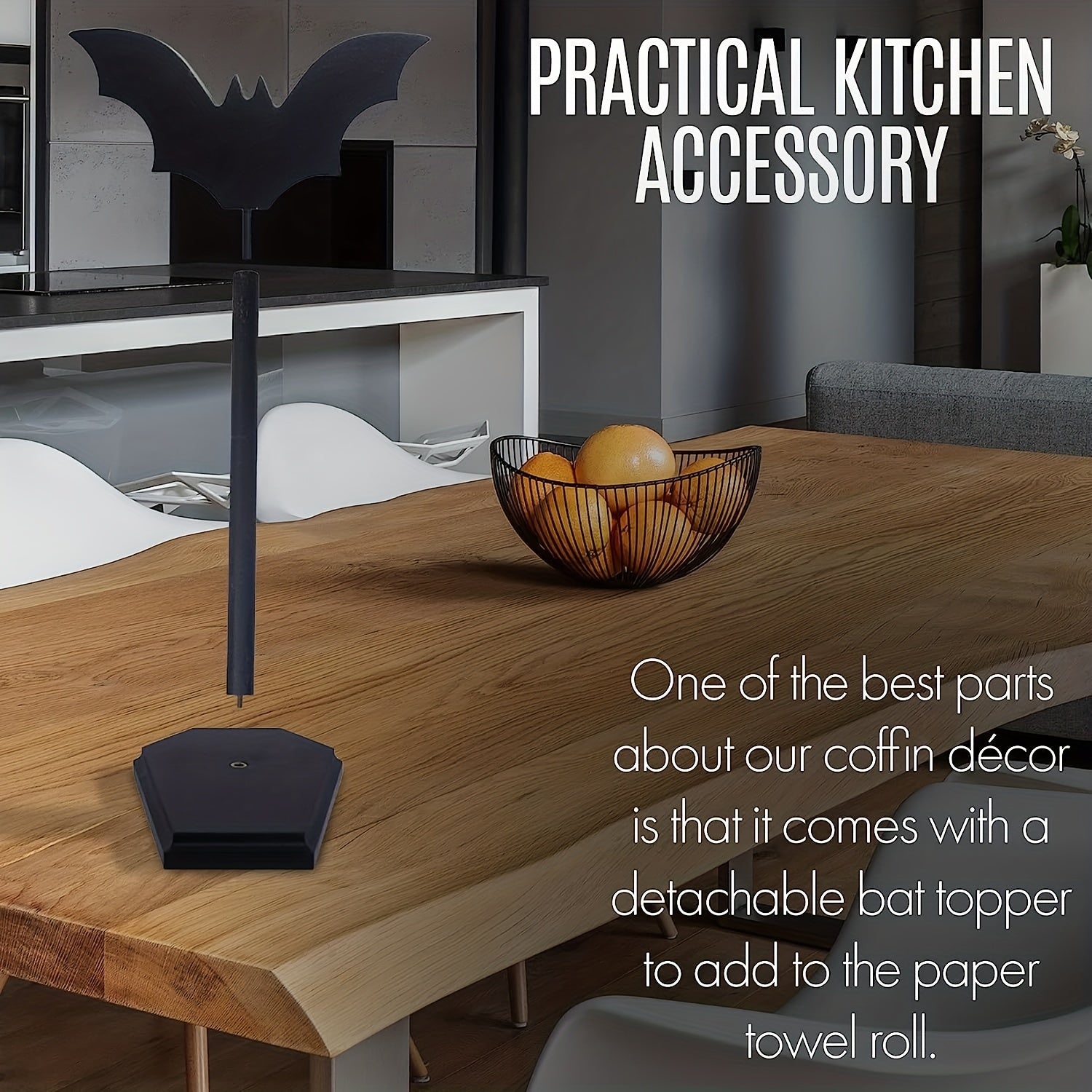 Bat Paper Towel Holder Halloween Decor for Kitchen and Bathroom Gothic, Home Decor for Oddities and Curiosities