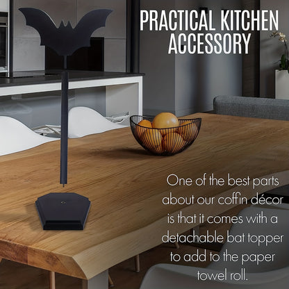 Bat Paper Towel Holder Halloween Decor for Kitchen and Bathroom Gothic, Home Decor for Oddities and Curiosities