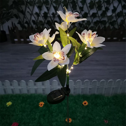 Outdoor Lamp for Patio Lawn Garden, Solar Orchid Flower Lights for Weddings