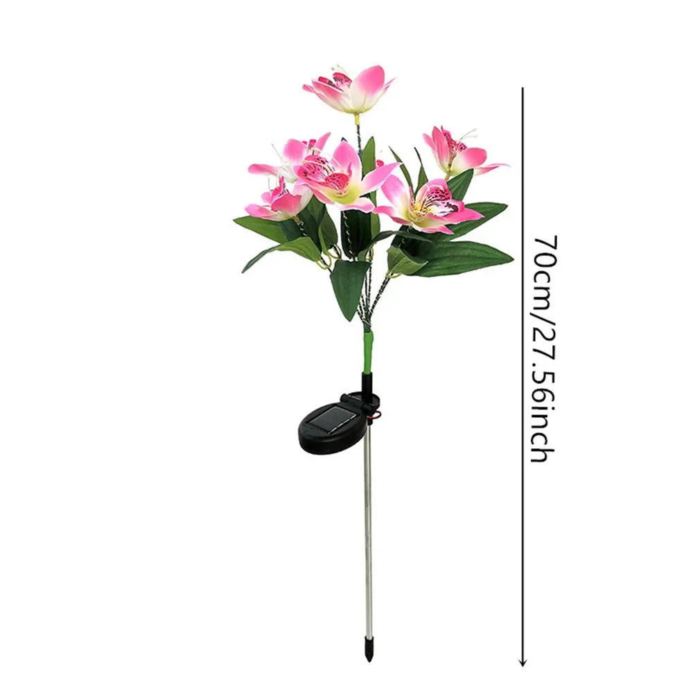 Outdoor Lamp for Patio Lawn Garden, Solar Orchid Flower Lights for Weddings