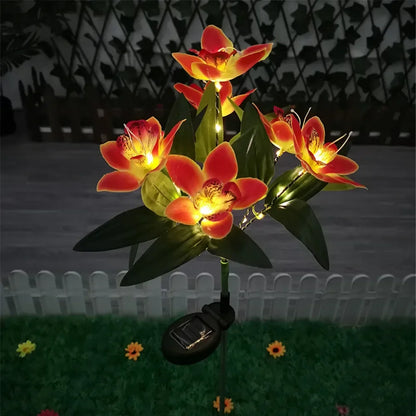 Outdoor Lamp for Patio Lawn Garden, Solar Orchid Flower Lights for Weddings