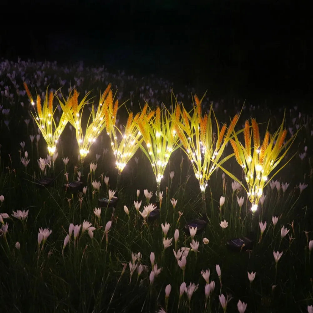 Outdoor Solar Powered Wheat Ear Light, Ground Mounted Garden Lamp, Lawn Decoration