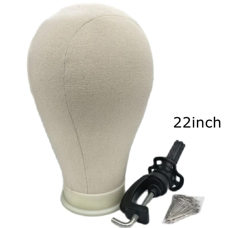 Canvas Block Head Kit For Wig Styling And Display 12